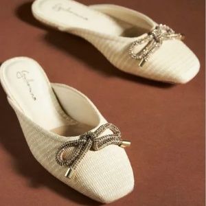 GUILHERMINA BALLET MULES In light sand Anthropologie size 38